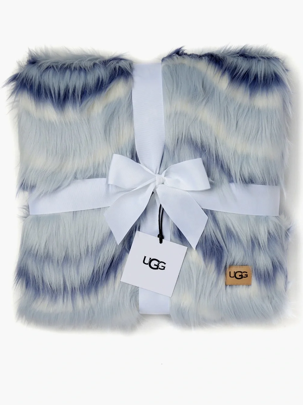 UGG Pale Blue & Periwinkle Faux Fur Throw